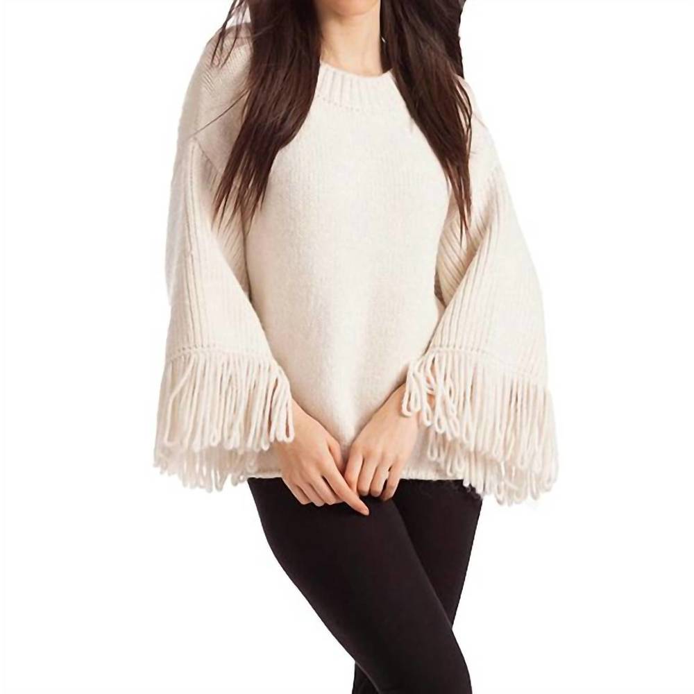 NEW FRENCH KYSS amia ribbed v-neck sweater in ivory